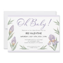 Oh Baby Watercolor Iris Floral Purple Lavender