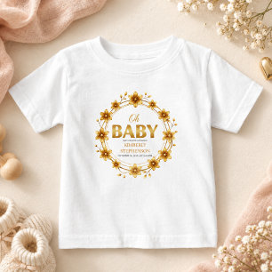 Oh Baby Watercolor Rose Gold Baby Shower T-Shirt