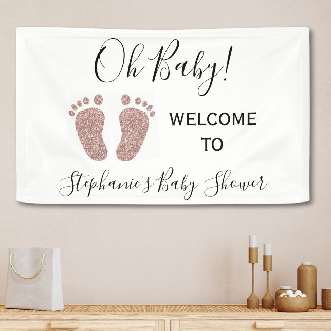 Oh Baby Welcome Girl's Baby Shower Banner (Creator Uploaded)