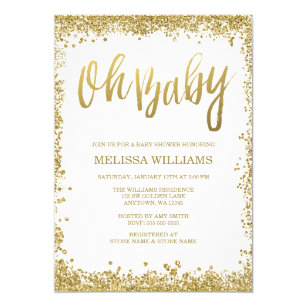 White And Gold Invitations 9