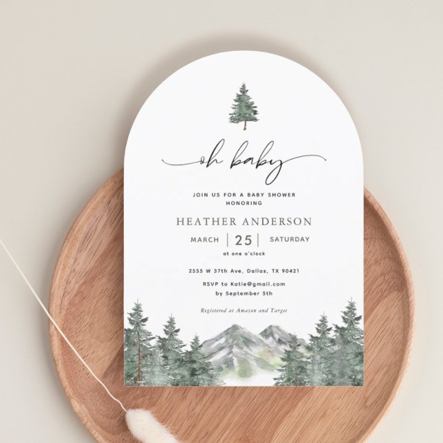 Oh Baby Wild One Mountain Boy Baby Shower Arch Invitation (Creator Uploaded)