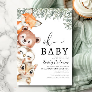Oh Baby Woodland Animals Baby Shower Invitation