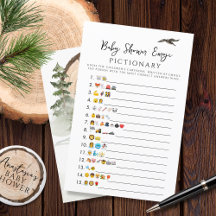 Oh Baby Woodland Baby Shower Emoji Game 