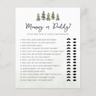 Oh Baby Woodland Mummy or Daddy Baby Shower Game