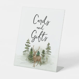 Oh Baby Woodland Watercolor Rustic Cards Gifts Pedestal Sign