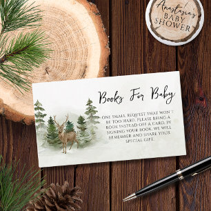 Oh Baby Woodland Watercolor Rustic Guest Book Enclosure Card