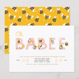 Oh Baby Yellow Bee Baby Shower Invitation