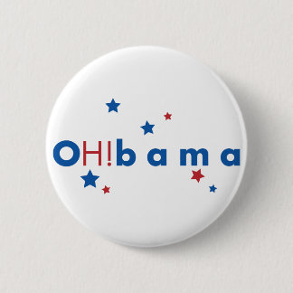 OH!bama - Blue & Red Stars 6 Cm Round Badge