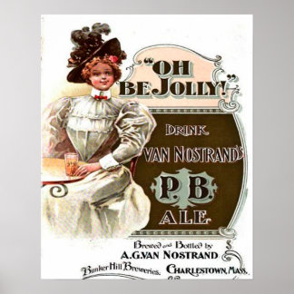Oh Be Jolly, Drink Van Nostrand P.B. Ale Poster