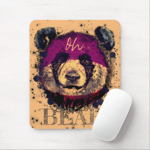 "OH BEAR" Funny Cool Panda Mouse Mat