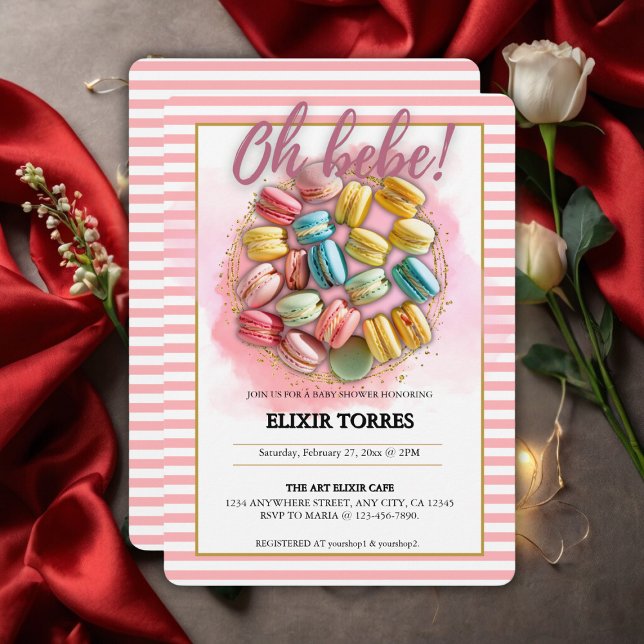 Oh bebe French Patisserie Baby Shower  Invitation (Creator Uploaded)