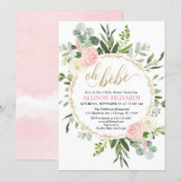 Oh Bebe pink gold French floral girl baby shower