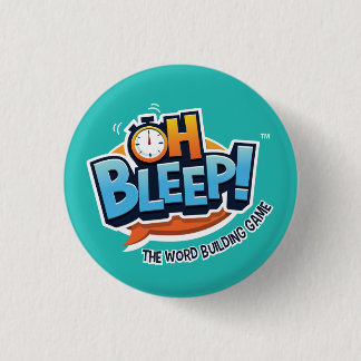 Oh Bleep! Button 1.25" Turquoise (white stroke)