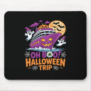 Oh Boo Halloween Trip Ghost Ts Ship Spooky Travel  Mouse Mat
