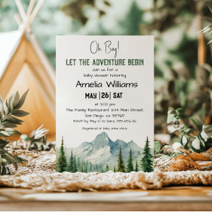 Oh Boy Adventure Mountain Baby Shower Invitation