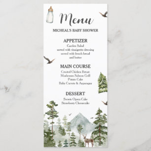 Oh Boy Adventure Pine Forest Baby Shower Menu