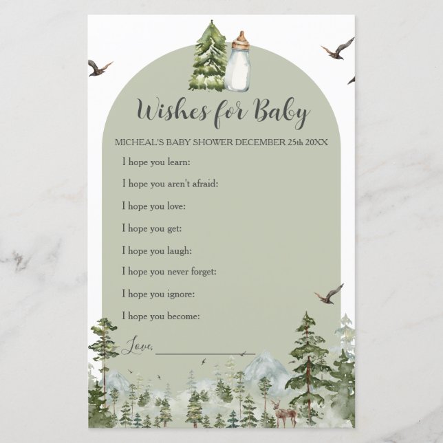 Oh Boy Adventure Pine Forest Wishes for Baby (Front)