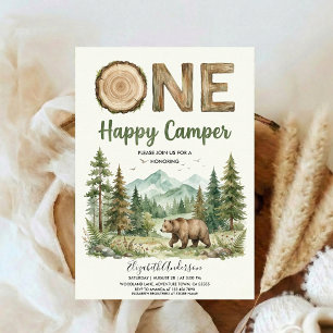 Oh Boy Adventure Woodland Bear Baby Shower Invitation