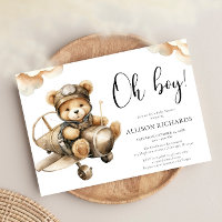 Oh Boy Aeroplane vintage plane boy baby shower