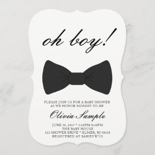 Oh Boy Baby Bowtie Shower Invitation