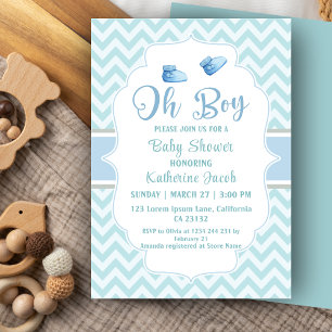 Oh boy Baby boy baby shower  Invitation