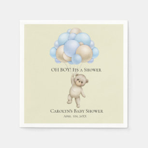 OH BOY Baby Boy Balloons   Baby Shower Napkins