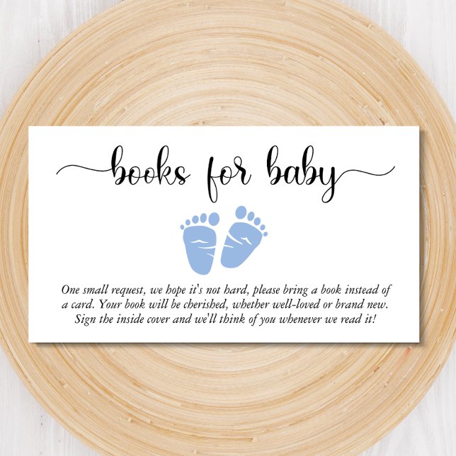 Oh Boy Baby Feet Books For Baby Baby Shower Enclosure Card (Creator Uploaded)