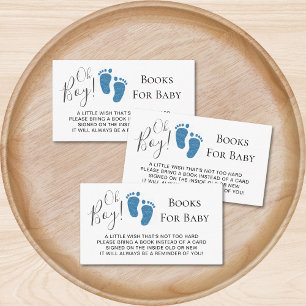 Oh Boy Baby Feet Books For Baby Baby Shower Enclosure Card