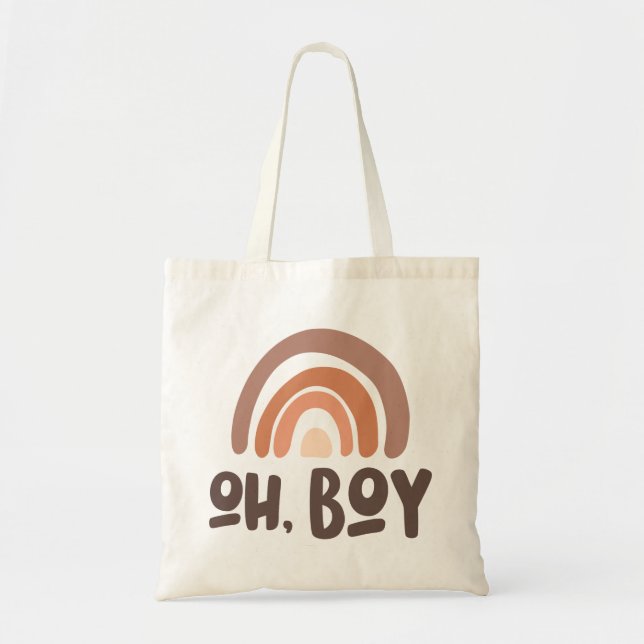 Oh Boy Baby Rainbow Tote Bag (Front)