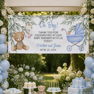 Oh Boy Baby Shower Backdrop Banner