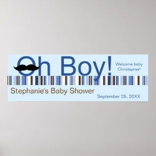 Oh Boy Baby Shower Banner Poster