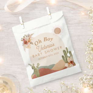 Oh Boy Baby Shower Cactus   Boho Southwest Desert Favour Bags