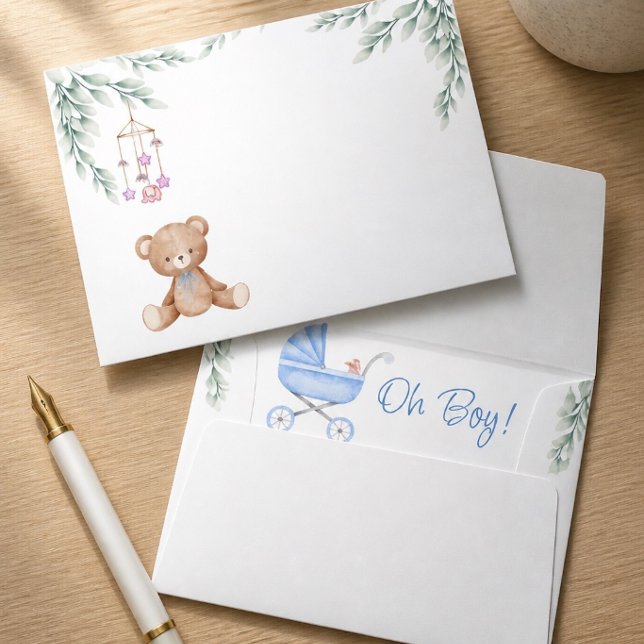 Oh Boy Baby Shower Envelope (Creator Uploaded)