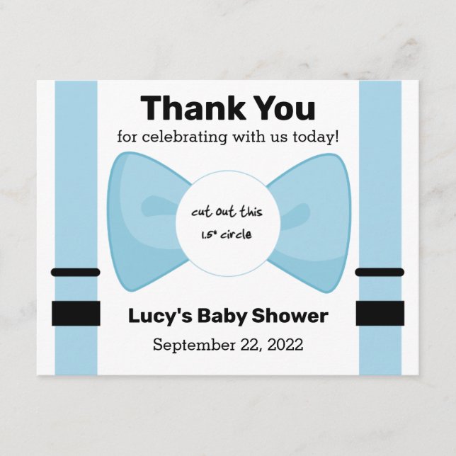 Oh Boy! Baby Shower EOS lip balm favour card (Front)