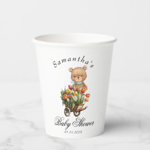 oh boy Baby shower floral green elegant Paper Cups