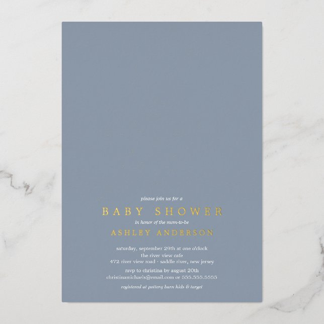 Oh Boy Baby Shower  Foil Invitation (Front)