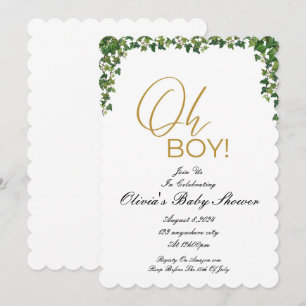 OH BOY baby shower invitation