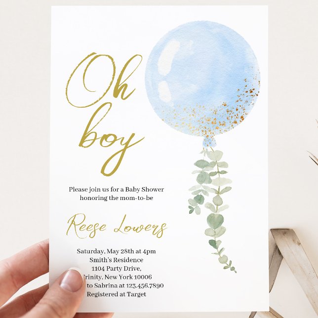 Oh Boy Baby Shower Invitation (Creator Uploaded)