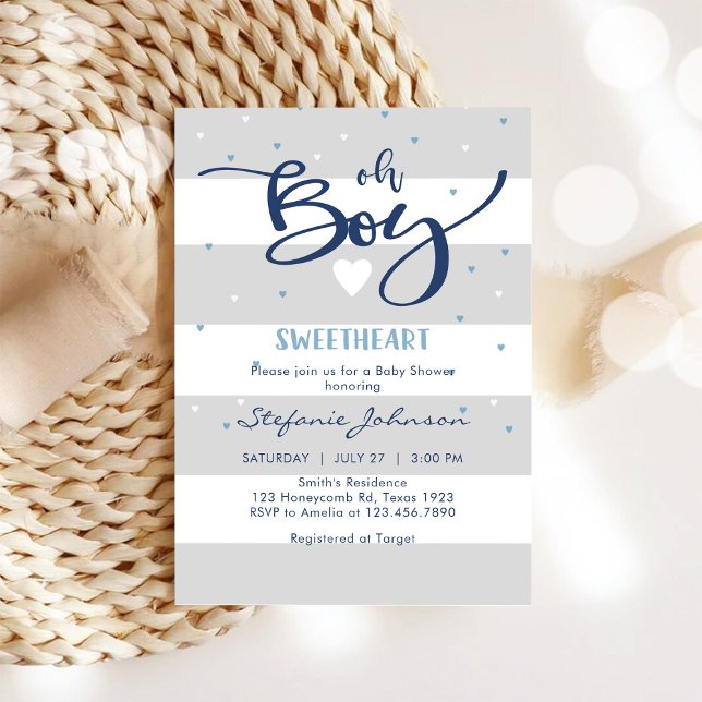 Oh Boy Baby Shower Invitation (Creator Uploaded)