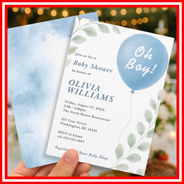 Oh Boy Baby Shower Invitation (Creator Uploaded)