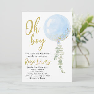 Oh Boy Baby Shower Invitation