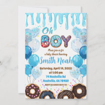 Oh Boy Baby Shower Invitation | Doughnut Theme Bab