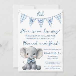 Oh Boy Baby Shower Invitation with Book Request