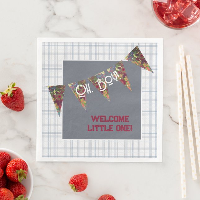Oh, Boy! Baby shower napkins (Insitu)