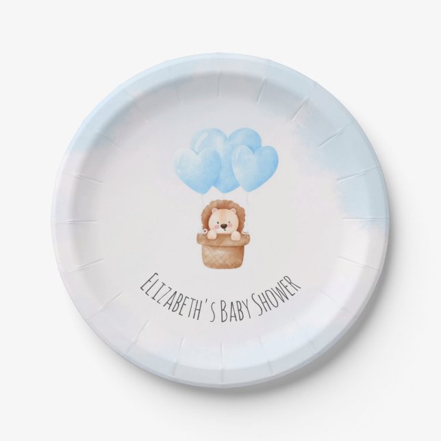Oh Boy! Baby Shower Paper Plates (Front)