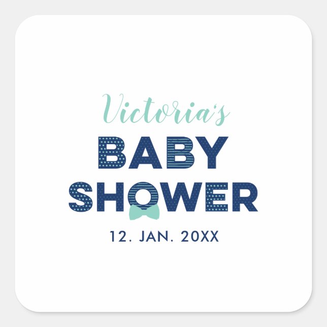 Oh Boy Baby Shower | Party Favour Thank you Sticke Square Sticker (Front)