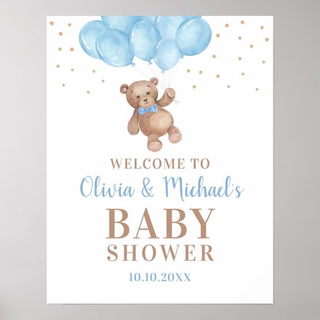 Oh Boy Baby Shower Party Welcome Poster (Front)