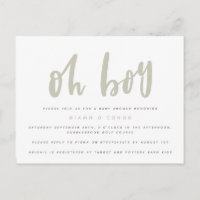 Oh boy baby shower postcard.