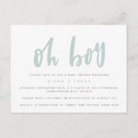 Oh boy baby shower postcard.