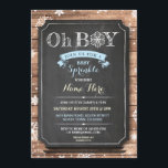 OH BOY Baby Shower Wood Winter Sprinkle Invite<br><div class="desc">Rustic chalk & wood baby shower invite design. SIMPLY CHANGE THE TEXT TO SUIT YOUR PARTY. Back print included</div>